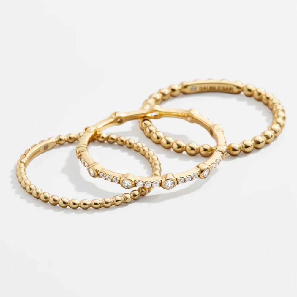 Baublebar 18k gold plated Melanie ring set
